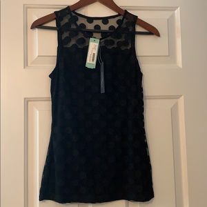 Market and spruce black with sheer overlay tank